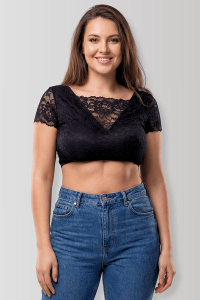 Schwarzes wendbares Crop-Top