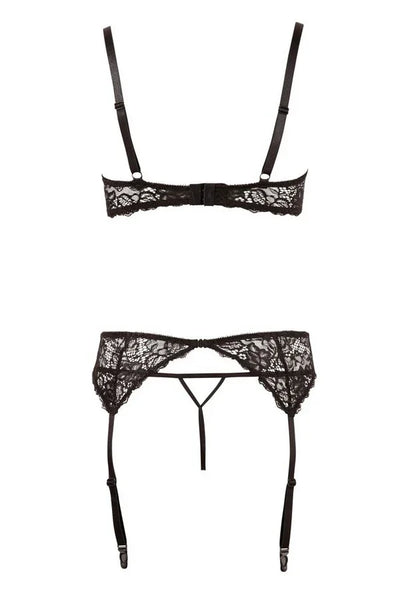 Ensemble ouvert jarretelles noir par Abierta Fina