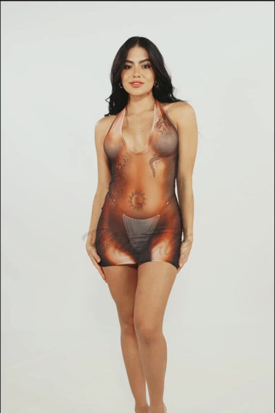 Kleid mit Raw Energy-Print