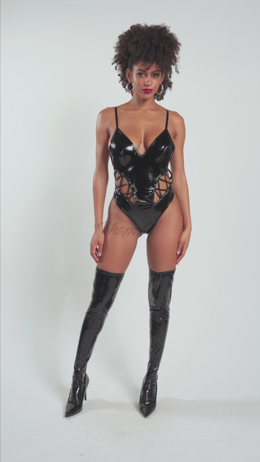 Charger la vidéo: Body vinyle Provocative Rebel noir