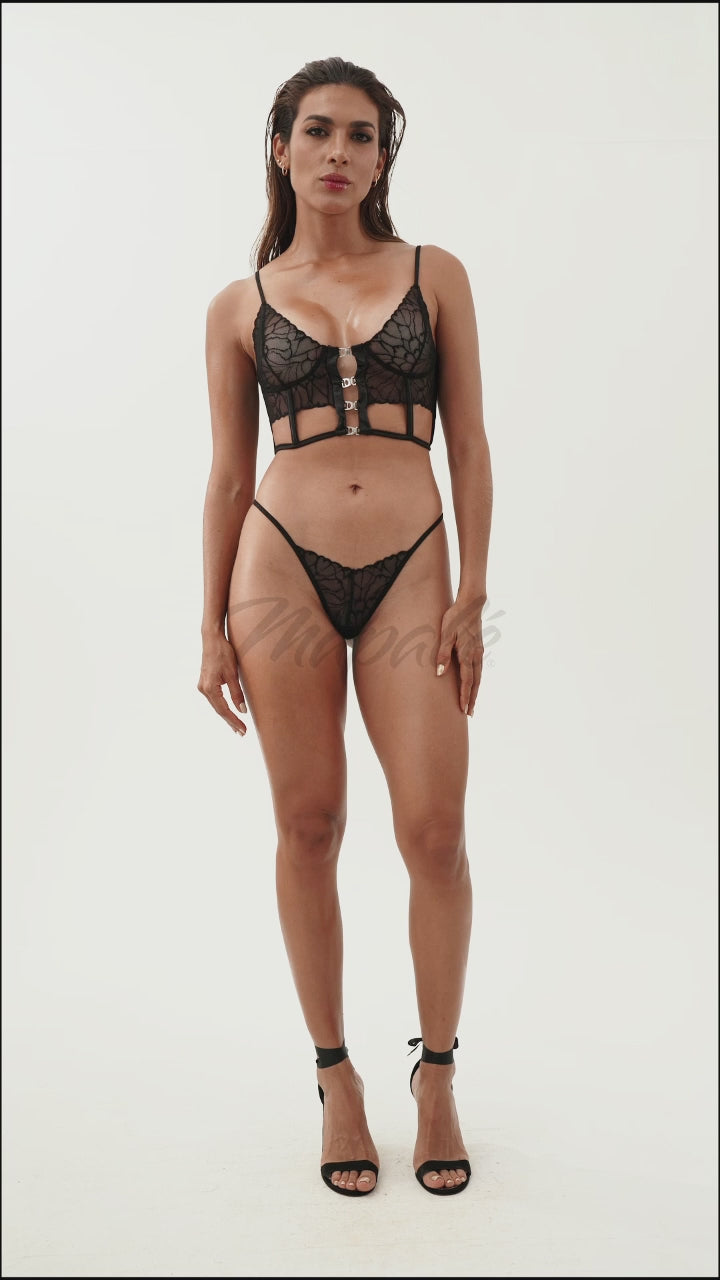 Charger la vidéo: Ensemble dentelle transparente