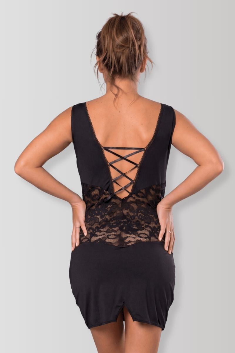 Wetlook-Spitzen-Minikleid