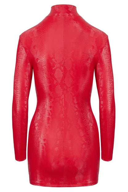 Robe courte peau de serpent rouge par Cottelli lingerie