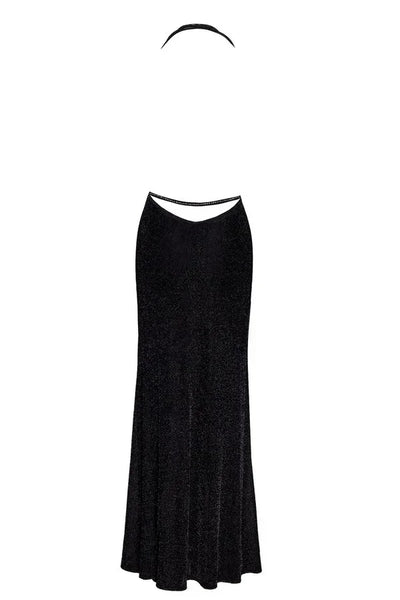 Robe longue fluide Onyx F373 par Noir Handmade