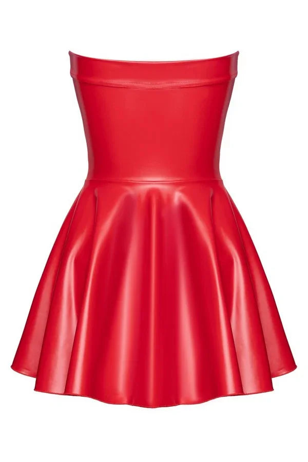 Robe patineuse wetlook rouge Ligne Privée par Noir Handmade