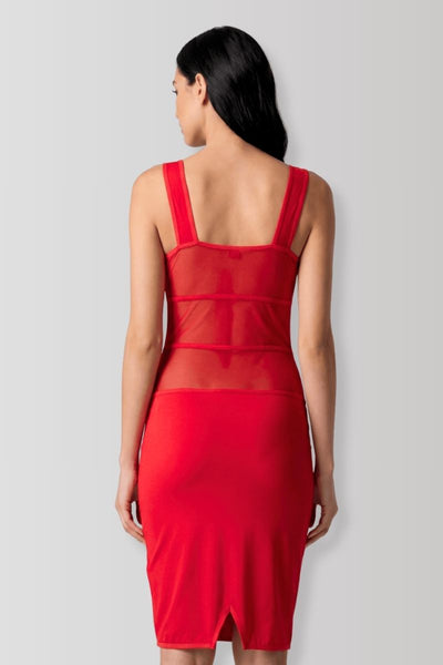 Rotes Streifen-Bodycon-Kleid