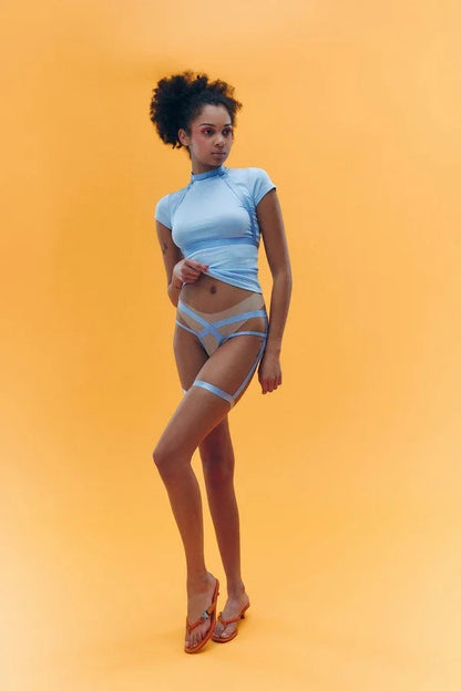 Top harnais bleu Shaderi par Freedom