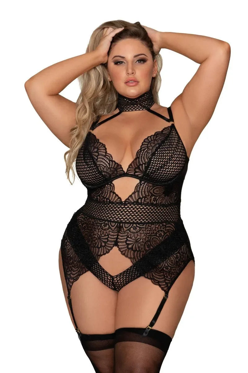 Body jarretelles Luxury (5XL) par DreamGirl