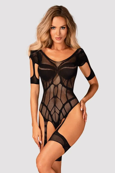 Body résille jarretelles G334 par Obsessive