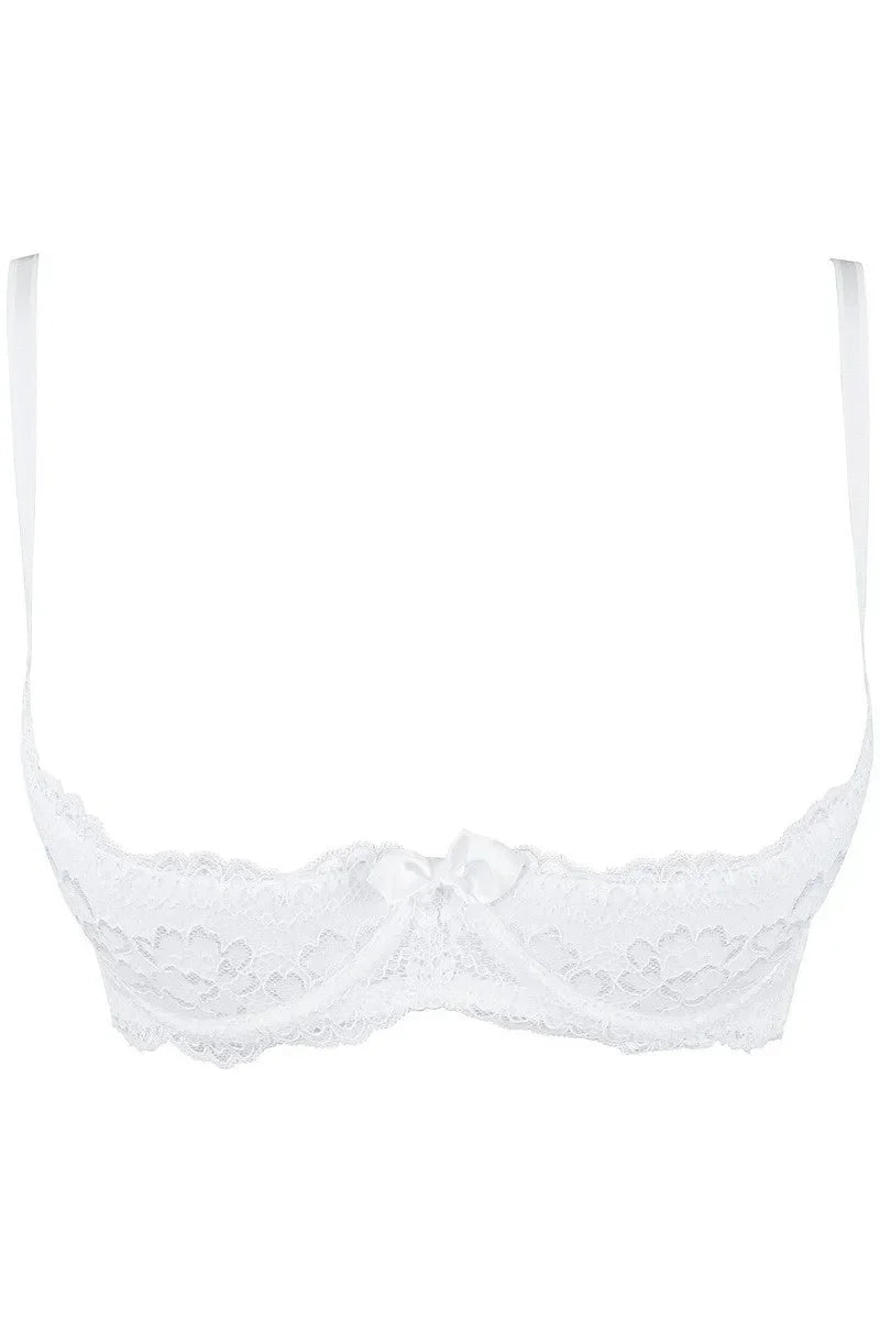Soutien-gorge ouvert blanc V-9821 par Axami