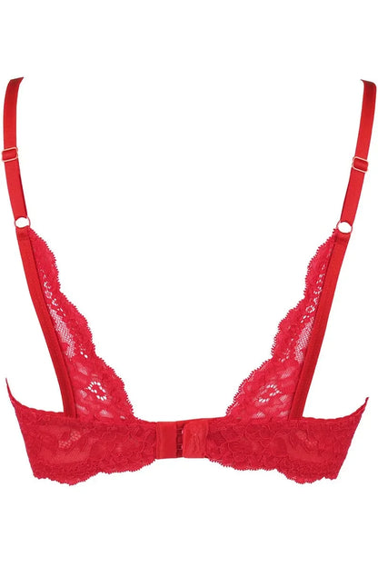 Soutien-gorge ouvert rouge V-9801 par Axami