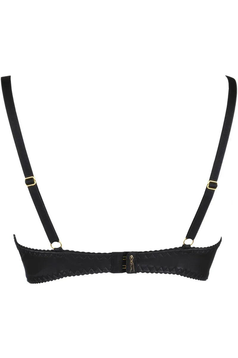 Soutien-gorge ouvert zippé noir V-9871 par Axami